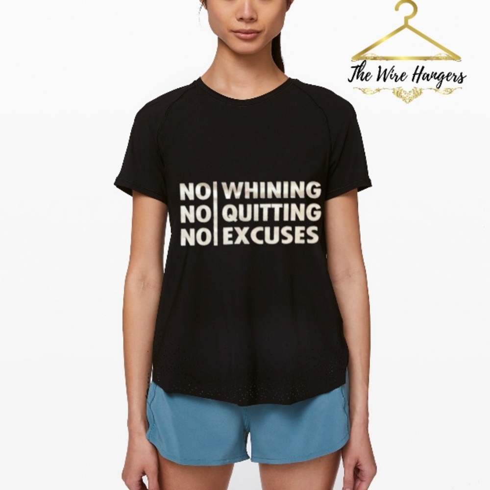 Gym “NO EXCUSES” motivational black  T-shirt